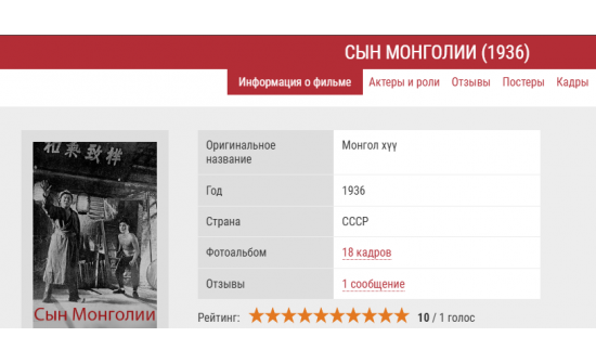 МОНГОЛЫН АНХНЫ УРАН САЙХНЫ "МОНГОЛ ХҮҮ" КИНОГ ЭРХҮҮ ХОТЫН ҮЗЭГЧДЭД ТОЛИЛУУЛАВ.